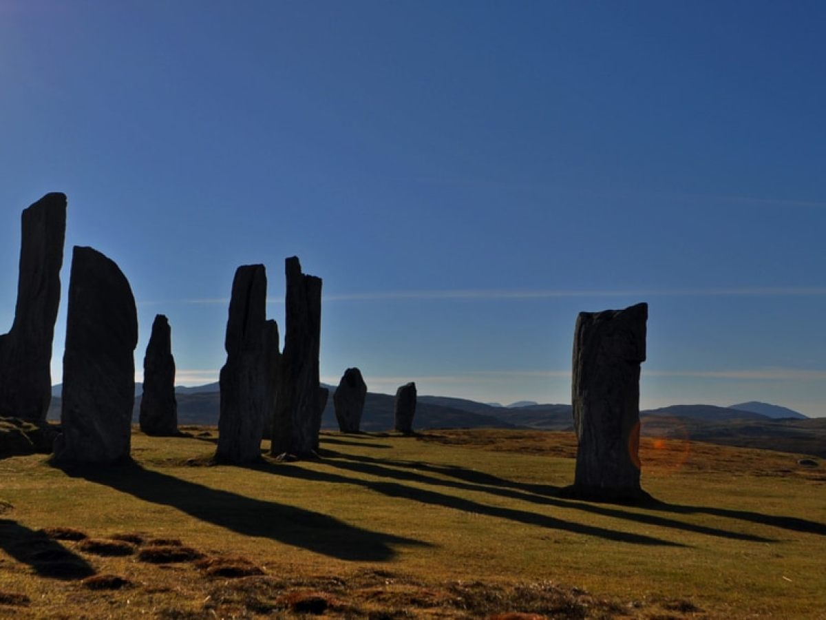 Callanish Stones with a sunset in the background