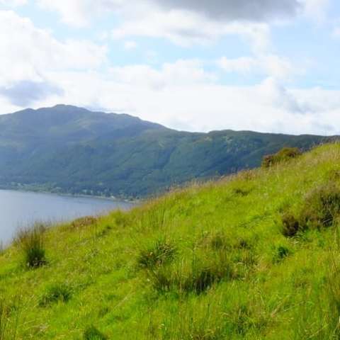 a group of people standing on top of a mountain