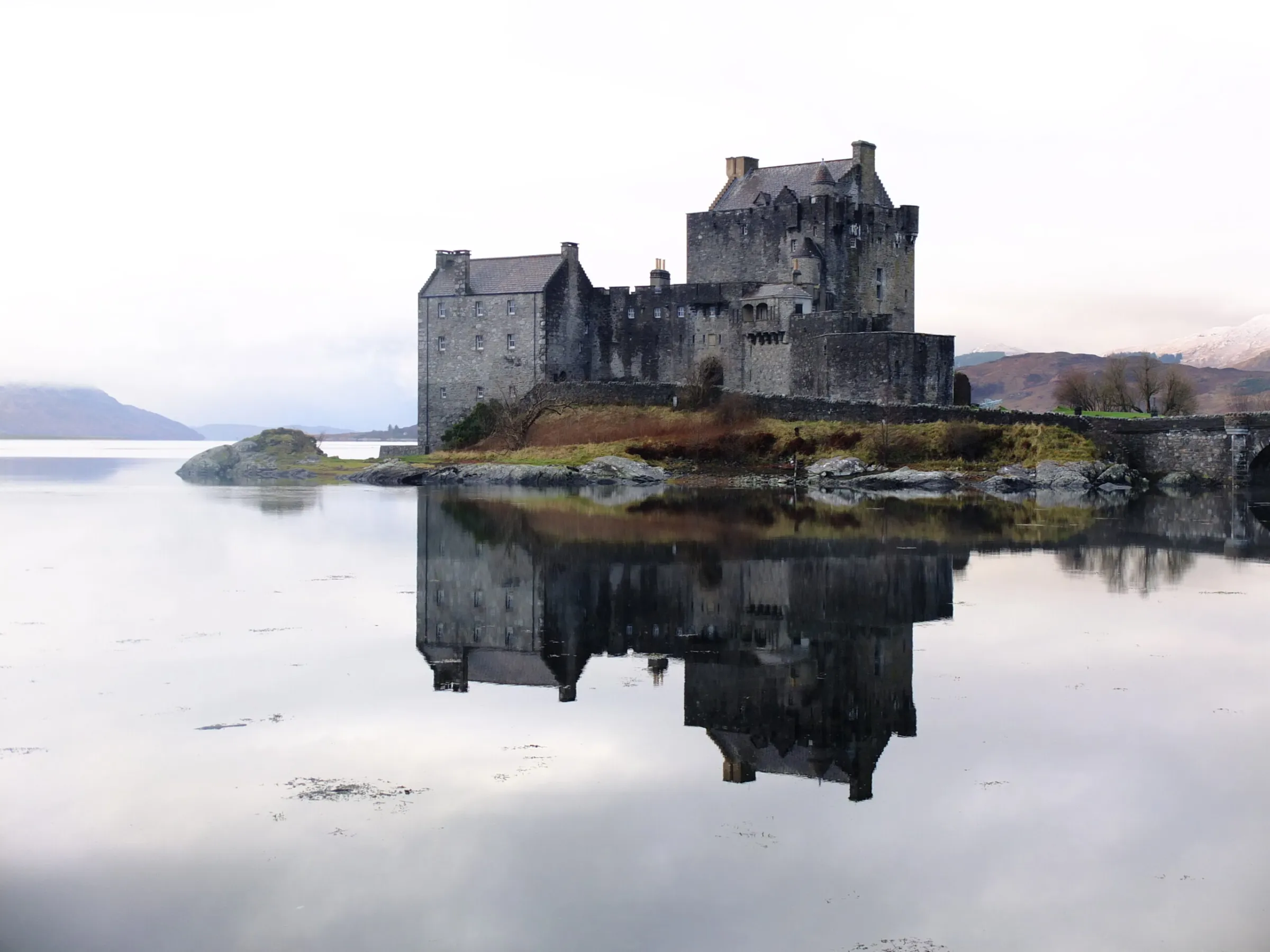 Eilean Donan Castle surrounded by water