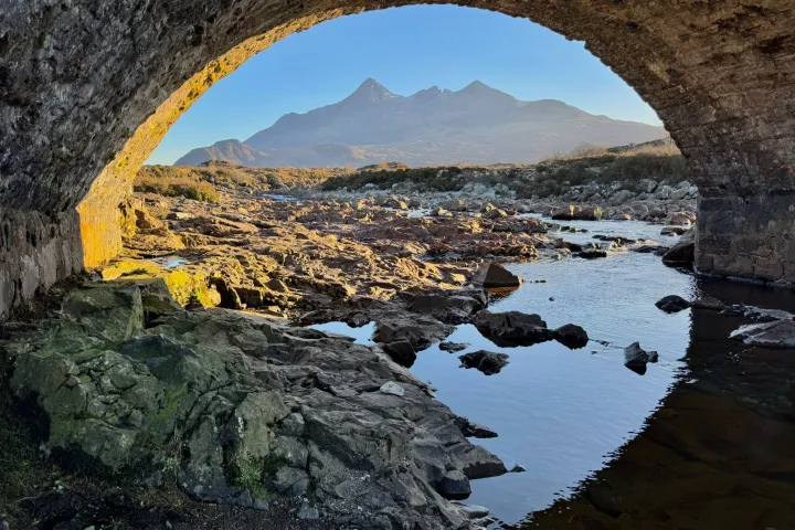 water next to the rock