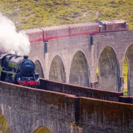 a train traveling over a bridge