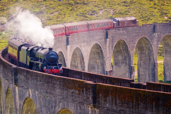 a train traveling over a bridge
